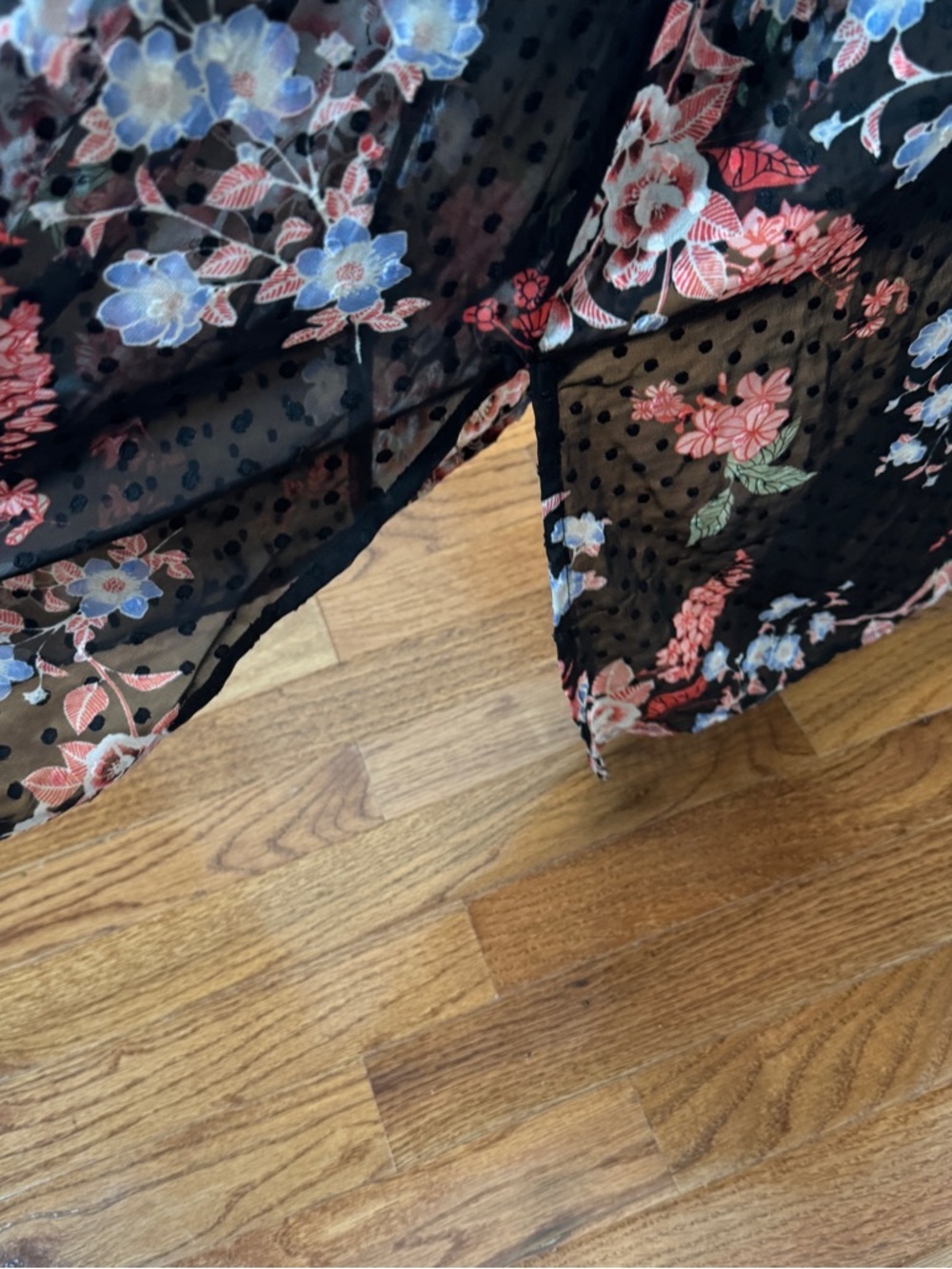 Lane Bryant Floral Sheer Button Down Midi Dress Black Pink Size 18 - Picture 6 of 8